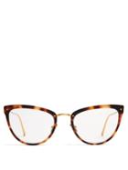 Linda Farrow Tortoiseshell Cat-eye Glasses