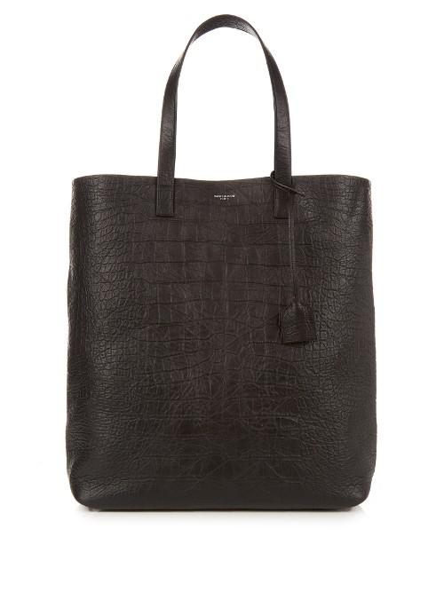 Saint Laurent Crocodile-effect Leather Tote