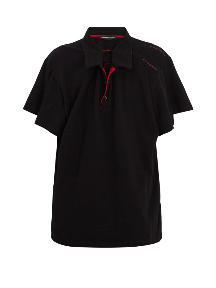 Y/project Overlay-detail Cotton-piqu Polo Shirt