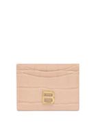 Balenciaga - Hourglass Cross-embossed Leather Cardholder - Womens - Beige