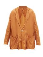 Matchesfashion.com Edward Cuming - Oversized Washed-cupro Blazer - Mens - Dark Brown