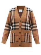 Burberry - Willah Checked Wool-blend Cardigan - Womens - Brown Multi