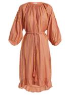 Matchesfashion.com Apiece Apart - Ilia Striped Cotton Blend Dress - Womens - Nude Multi