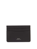 A.p.c. - Andre Grained-leather Cardholder - Mens - Black