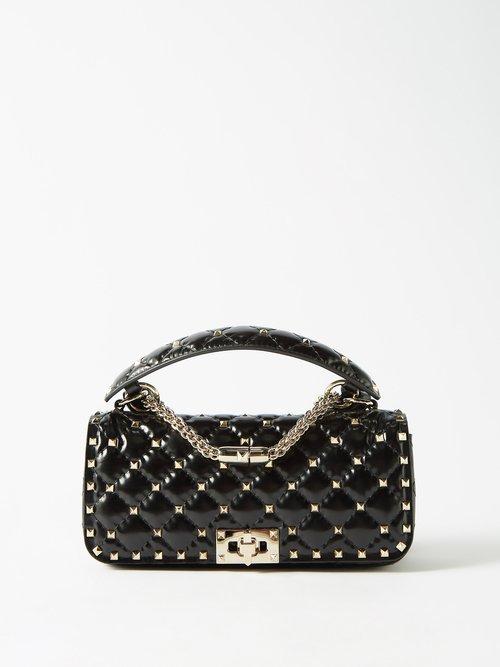 Valentino Garavani - Rockstud Spike Small Leather Shoulder Bag - Womens - Black