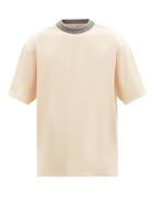 Acne Studios - Extorr Logo-jacquard Jersey T-shirt - Mens - Cream