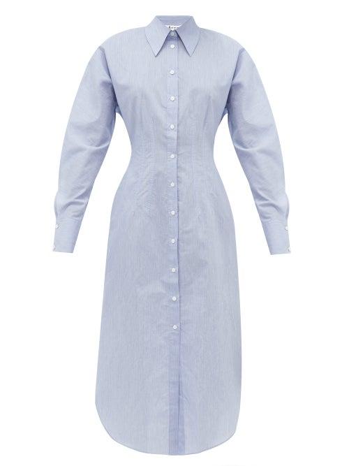 Matchesfashion.com Acne Studios - Danette Cotton-blend Shirt Dress - Womens - Blue