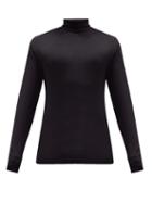 Matchesfashion.com Lemaire - Roll-neck Cotton-jersey Sweater - Mens - Black