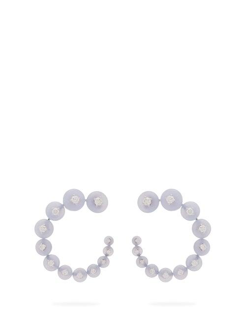 Matchesfashion.com Fernando Jorge - Surrounding 18kt Gold And Diamond Earrings - Womens - Light Blue