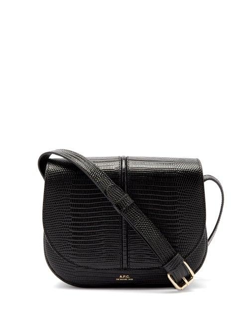A.p.c. - Betty Lizard-effect Leather Cross-body Bag - Womens - Black