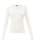 Matchesfashion.com Joseph - Round-neck Silk-blend Sweater - Womens - Ivory