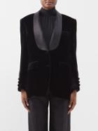 Burberry - Satin-trim Velvet Blazer - Womens - Black