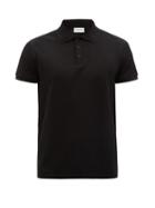 Saint Laurent - Ysl-embroidered Cotton Piqu Polo Shirt - Mens - Black
