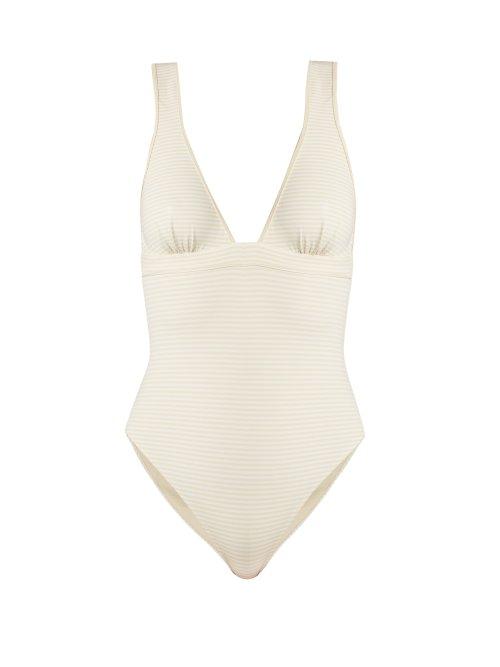 Matchesfashion.com Marysia - Nassau Reversible Tie Back Swimsuit - Womens - Cream White
