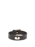 Matchesfashion.com Valentino Garavani - V-logo Leather Bracelet - Mens - Black
