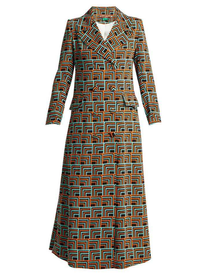 Duro Olowu Geometric-print Peak-lapel Coat