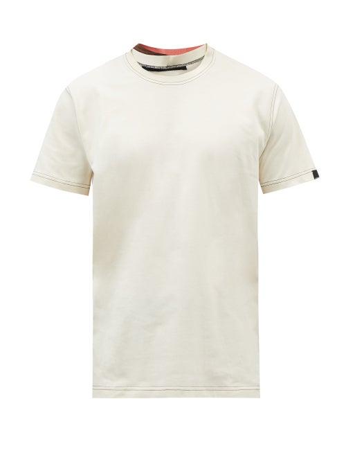 Y/project - Panelled-neck Cotton-jersey T-shirt - Mens - Beige