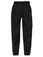 Bottega Veneta - Belted Tweed Cargo Trousers - Womens - Green
