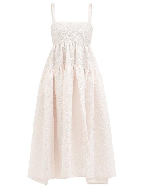 Cecilie Bahnsen - Johanna Cutout-back Tiered Matelass Dress - Womens - Light Pink
