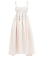 Cecilie Bahnsen - Johanna Cutout-back Tiered Matelass Dress - Womens - Light Pink