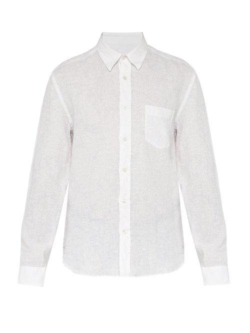 Matchesfashion.com 120% Lino - Long Sleeve Linen Shirt - Mens - White