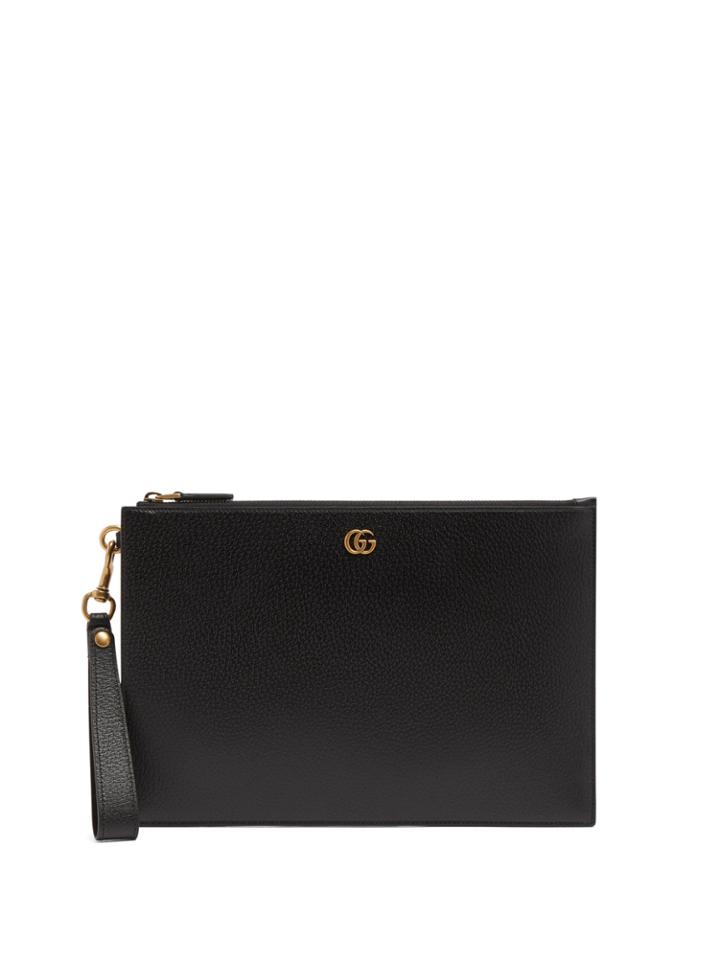 Gucci Gg Marmont Grained-leather Pouch