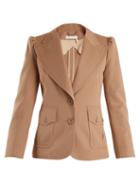 Matchesfashion.com Chlo - Peak Lapel Single Breasted Wool Blend Jacket - Womens - Beige