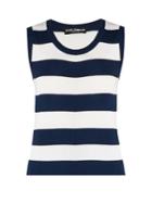 Dolce & Gabbana Rigato Striped Silk-jersey Sleeveless Top