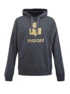 Matchesfashion.com Isabel Marant - Miley Logo-print Cotton-blend Hooded Sweatshirt - Mens - Black