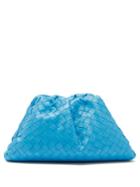 Matchesfashion.com Bottega Veneta - The Pouch Intrecciato Leather Clutch - Womens - Blue