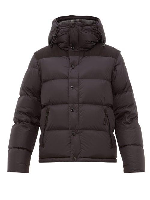 Matchesfashion.com Burberry - Lockwell Logo Patch Removable Sleeve Quilted Coat - Mens - Black