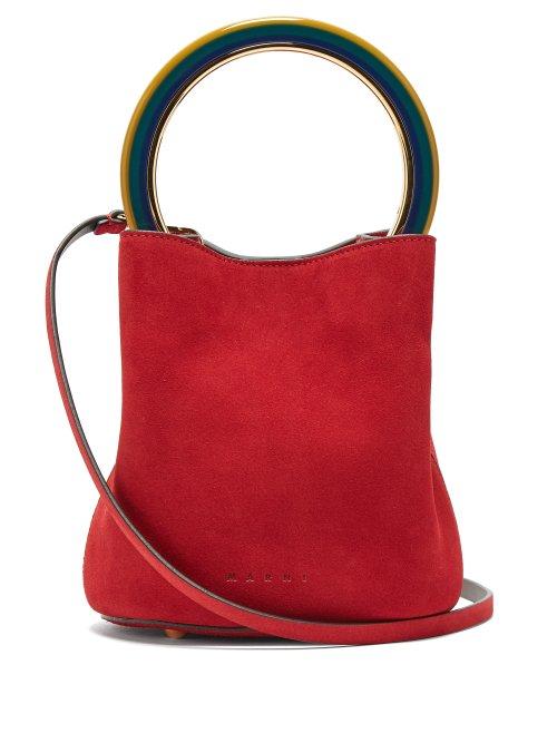 Matchesfashion.com Marni - Pannier Suede Bucket Bag - Womens - Red