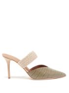 Malone Souliers - Maisie Crocodile-effect Leather Mules - Womens - Khaki