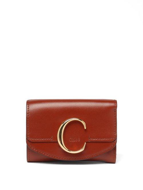 Matchesfashion.com Chlo - The C Logo Leather Wallet - Womens - Dark Brown