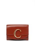 Matchesfashion.com Chlo - The C Logo Leather Wallet - Womens - Dark Brown
