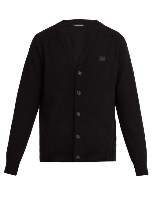 Matchesfashion.com Acne Studios - Neve Face Wool Cardigan - Mens - Black