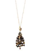 Matchesfashion.com Etro - Snake Beaded Tassel Pendant Necklace - Womens - Black