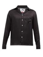 Matchesfashion.com Endless Joy - Soleil Lune-print Silk-satin Shirt - Mens - Black