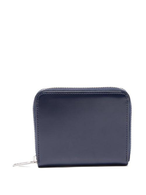 Matchesfashion.com Maison Margiela - Four-stitch Zip-around Leather Wallet - Mens - Blue