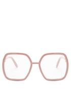 Matchesfashion.com Gucci - Horsebit Butterfly Acetate Glasses - Womens - Pink