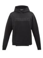 Dsquared2 - Logo Side-slit Cotton-jersey Hooded Sweatshirt - Mens - Black