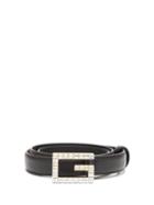 Matchesfashion.com Gucci - G Logo Crystal Embellished Leather Belt - Womens - Black