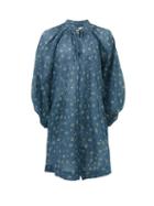 Matchesfashion.com Innika Choo - Bessie May T. Floral-print Cotton Mini Dress - Womens - Blue Print