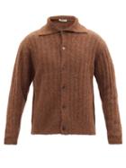 Auralee - Spread-collar Ribbed Alpaca-blend Cardigan - Mens - Brown