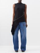 Jw Anderson - Asymmetric Side-zip Jersey Tank Top - Womens - Black
