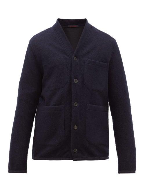 Matchesfashion.com The Gigi - Single Breasted Technical Blend Fleece Blazer - Mens - Navy