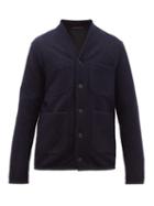 Matchesfashion.com The Gigi - Single Breasted Technical Blend Fleece Blazer - Mens - Navy