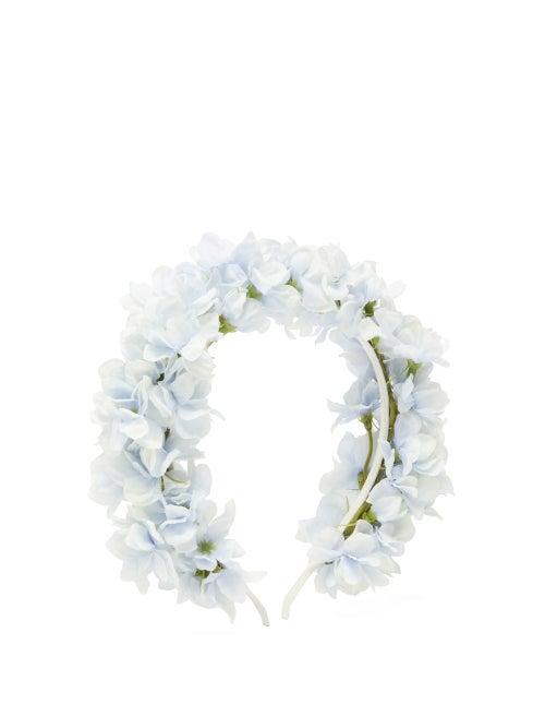 Matchesfashion.com Philippa Craddock - Delphinium Faux Flower Headband - Womens - Light Blue