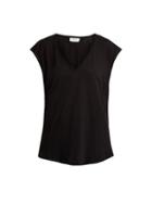 Matchesfashion.com Frame - V Neck Cotton Jersey T Shirt - Womens - Black