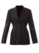 Matchesfashion.com Acne Studios - Peak-lapel Wool-blend Blazer - Womens - Dark Grey